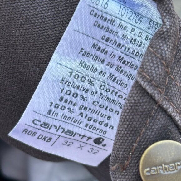 **Carhartt Brown Overalls R06 DKB 32 x 32  Mens Workwear - Picture 2 of 4